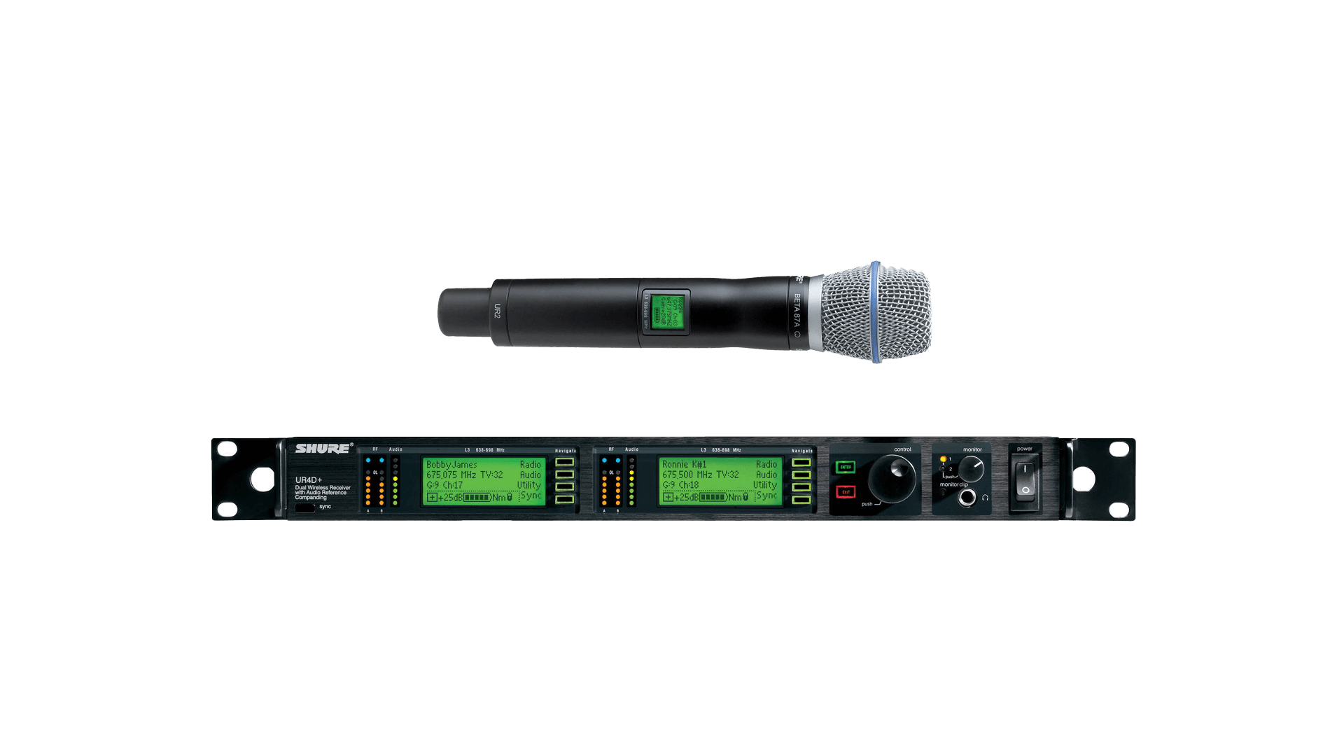 슈어 아날로그 무선 마이크 SHURE UR4D+ / BETA87